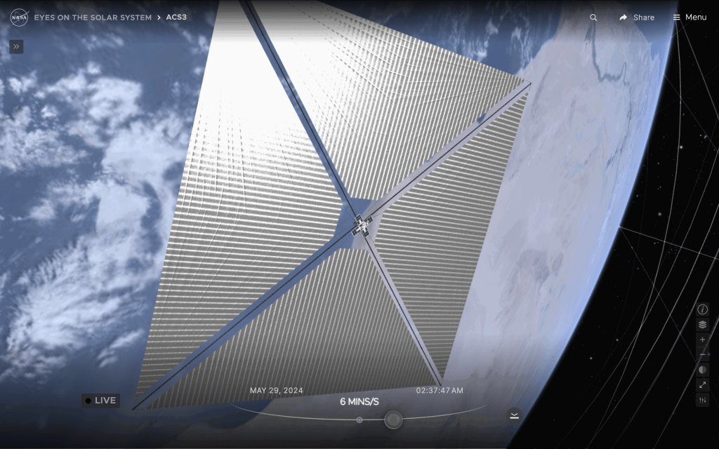 Sail Along with NASA’s Solar Sail Tech Demo in Real-Time Simulation